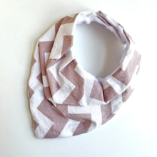 Load image into Gallery viewer, chevron in mauve | drool bib