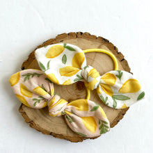 Load image into Gallery viewer, lemons-white | knotted bow