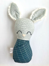 Load image into Gallery viewer, slate blue tile | bunny swaddle bébé