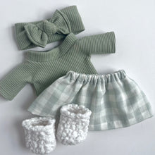 Load image into Gallery viewer, gingham-mint | top & skirt