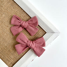Load image into Gallery viewer, antique rose stripe | school girl bow