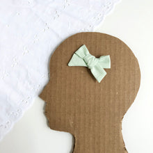 Load image into Gallery viewer, chambray stripe | school girl bow wisp clip