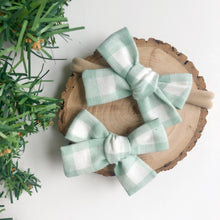 Load image into Gallery viewer, sage gingham | school girl bow