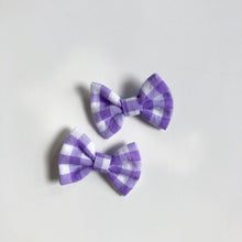 Load image into Gallery viewer, lilac gingham | classic bow