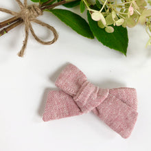 Load image into Gallery viewer, linen school girl bow | berry