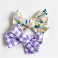 Load image into Gallery viewer, lilac gingham | lark bow