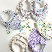 Load image into Gallery viewer, lilac gingham  | drool bib