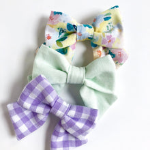 Load image into Gallery viewer, lilac gingham | sailor bow