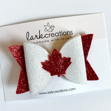 Load image into Gallery viewer, oh canada | glitter bow
