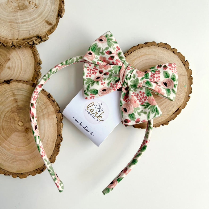 rosa-rose l | bow headband