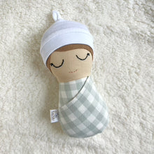 Load image into Gallery viewer, gingham-mist | swaddle bébé
