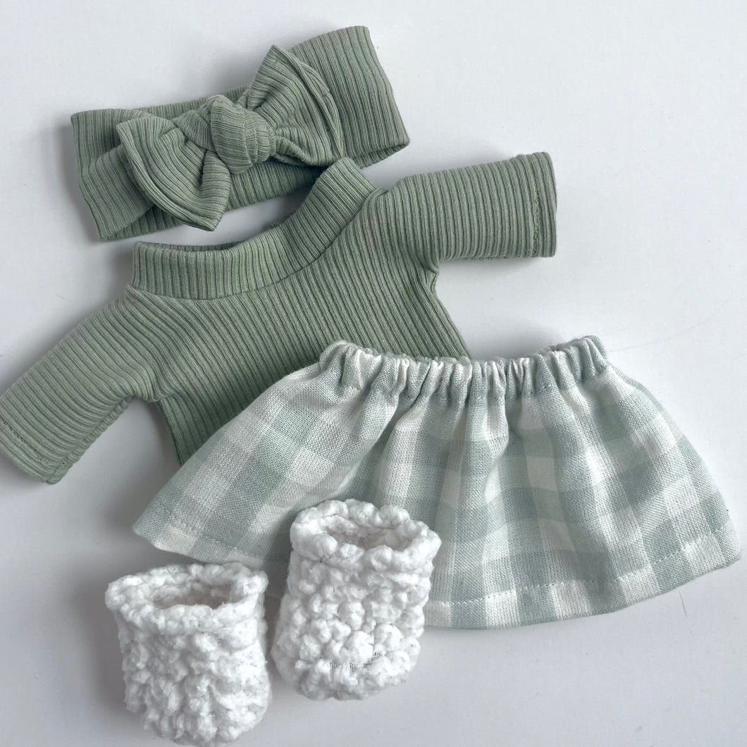 gingham-mint | top & skirt