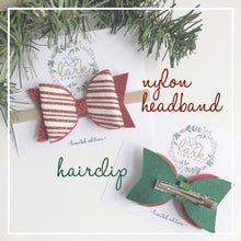 Load image into Gallery viewer, candy cane lane | glitter bow
