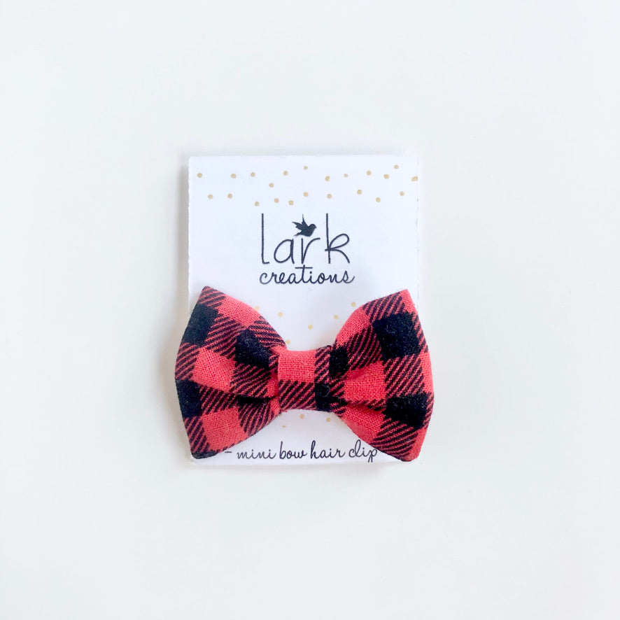 buffalo plaid | mini bow hair clip