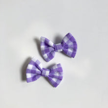 Load image into Gallery viewer, lilac gingham | classic bow
