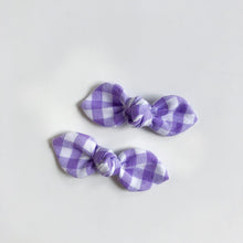 Load image into Gallery viewer, lilac gingham | knotted bow
