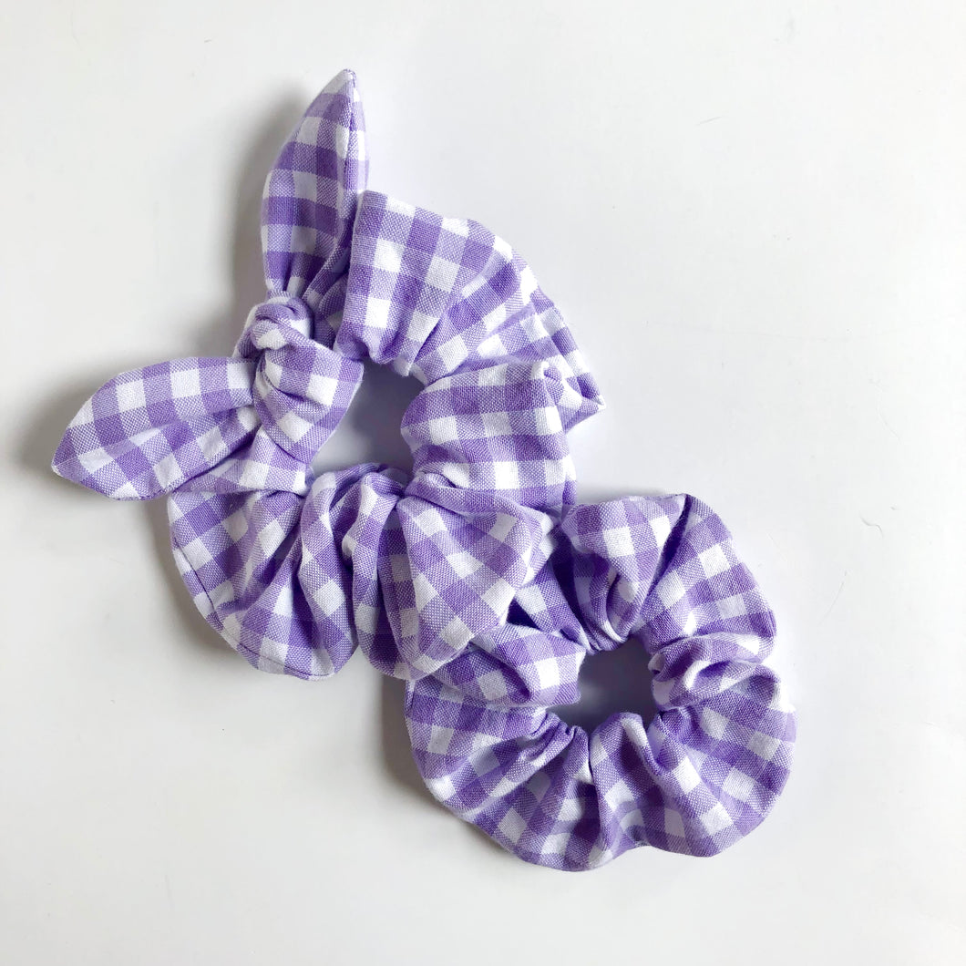 lilac gingham | scrunchie