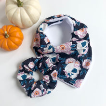 Load image into Gallery viewer, skull floral | drool bib
