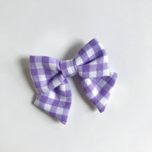 Load image into Gallery viewer, lilac gingham | sailor bow
