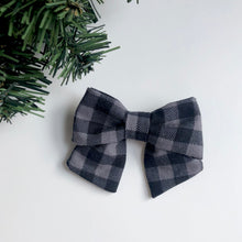 Load image into Gallery viewer, buffalo plaid-black | sailor bow
